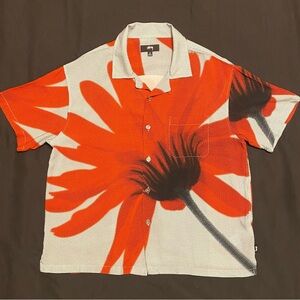 Stussy Floral Orange and Blue Men's Shirt Rare Authentic Sold Out Small